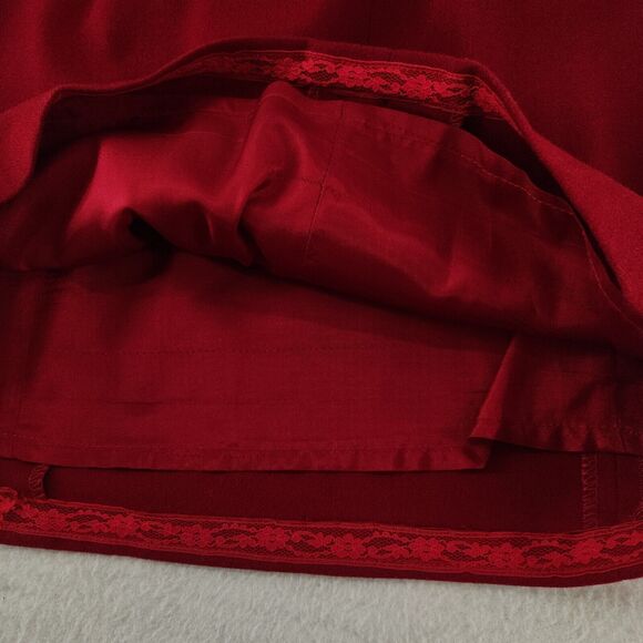 Vintage 70s Red Wool Blazer Skirt Suit Set Double-Breasted Lux Office Chic - Picture 10 of 14